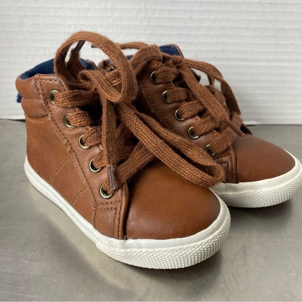 Cat & Jack Toddler Zip Up Lace Ankle Boots Size 6 Camel Brown Dressy Casual Shoe